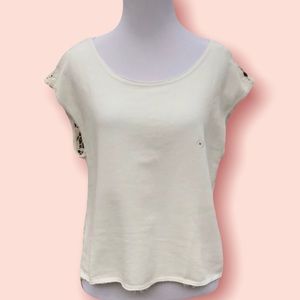 NWT lace open back shirt